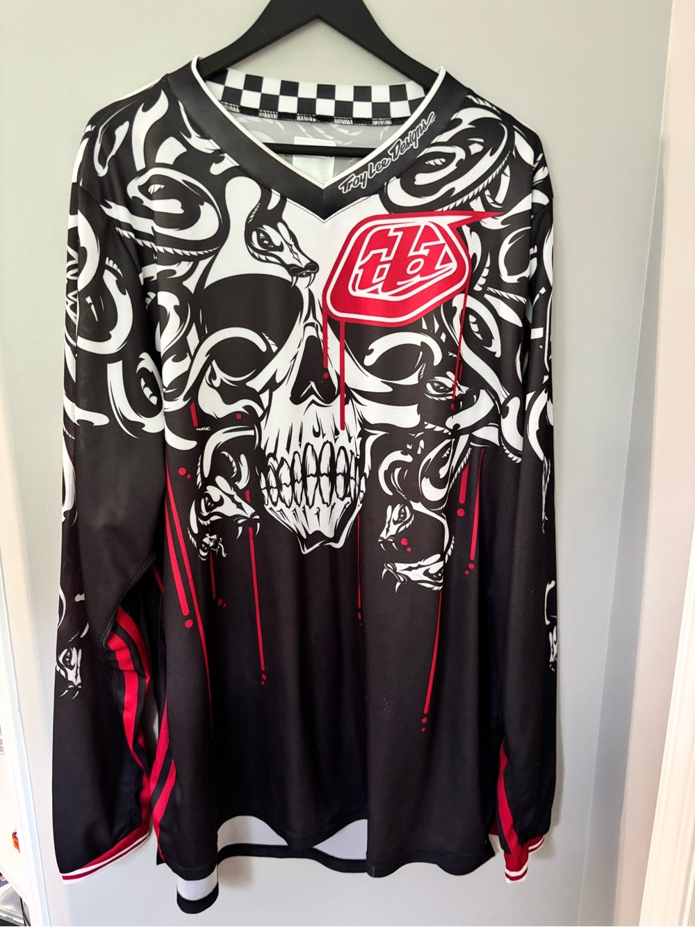 Troy Lee Designs Black & White Skull Motocross Jersey - Size: 3XL